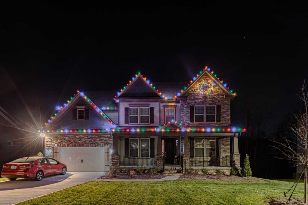 Affordable Christmas lights on a Dacula-area home