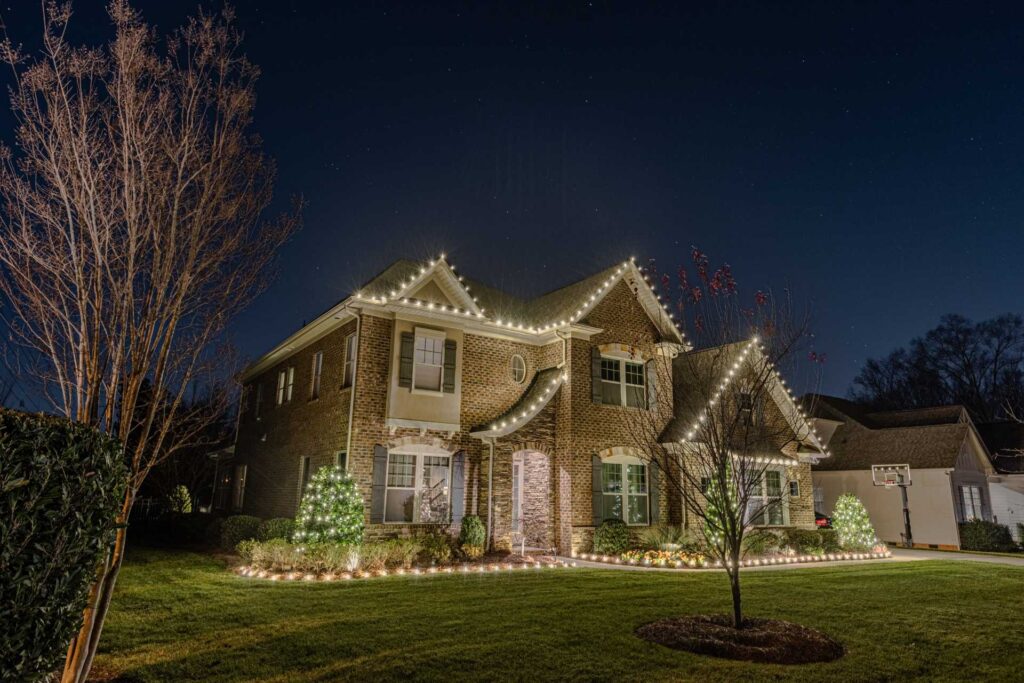 Holiday light installation in Dacula Georgia